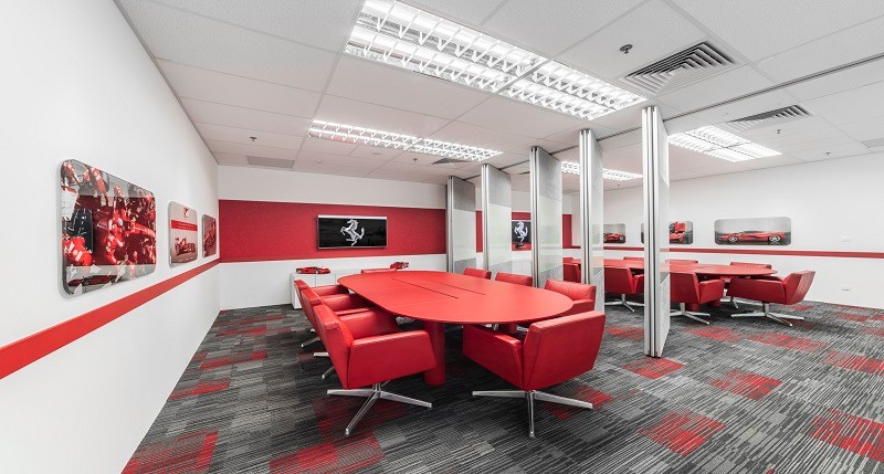 Ferrari's South East Asia HQ meeting room