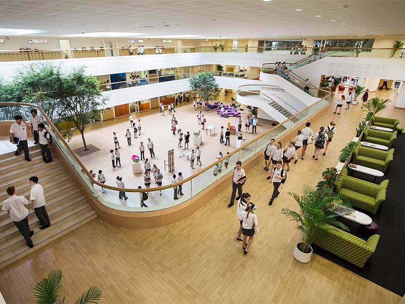 View of students roaming inside the school