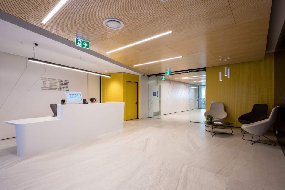 Modern architecture of reception area designed by JLL