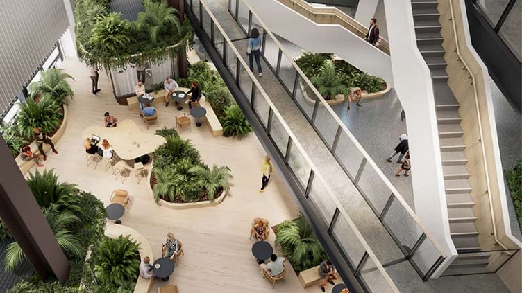 Smales Farm atrium render for AIA New Zealand