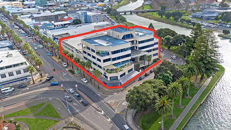 Top view of landmark Emerald hotel buildng