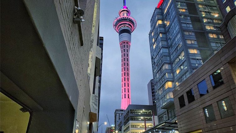 Great night shot of Auckland sky tower