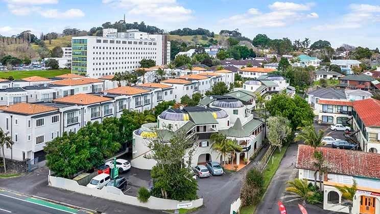 Motel from aerial view