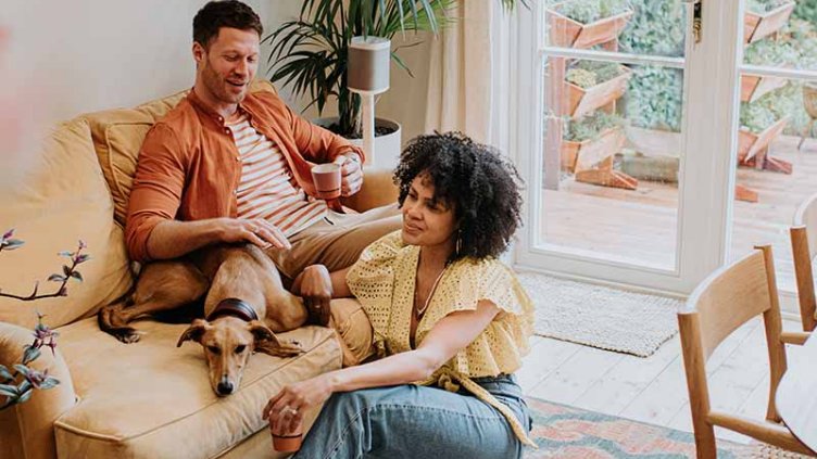 Couple with their dog