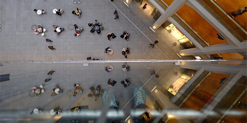 Top view of a building floor