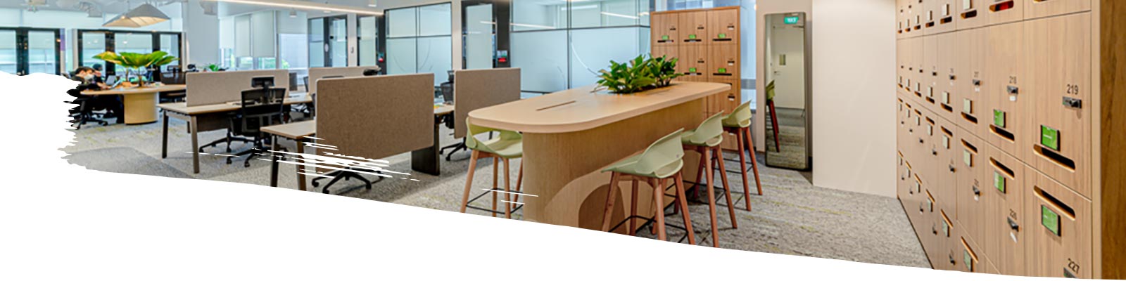 A section of IHH Healthcare’s new headquarters featuring dedicated spaces for collaboration and deep work.