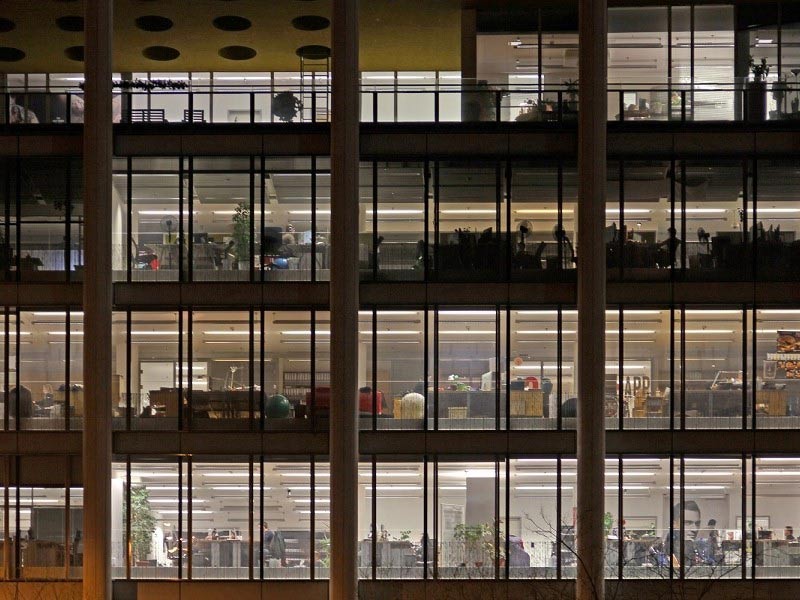 night view of office building