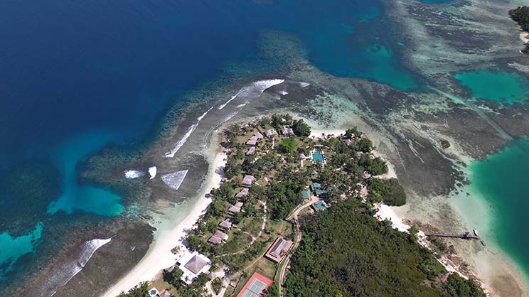 Aerial view of peninsula in Pacific
