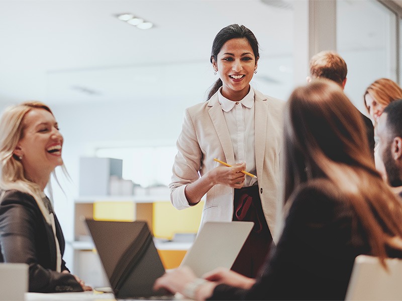 Women's chatting at office