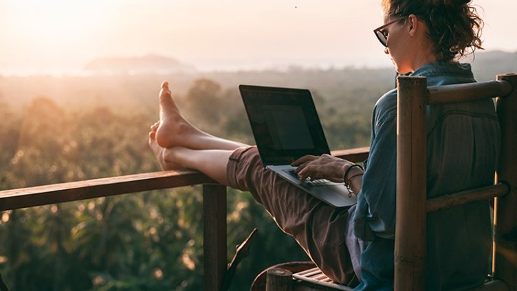 Women working with a laptop