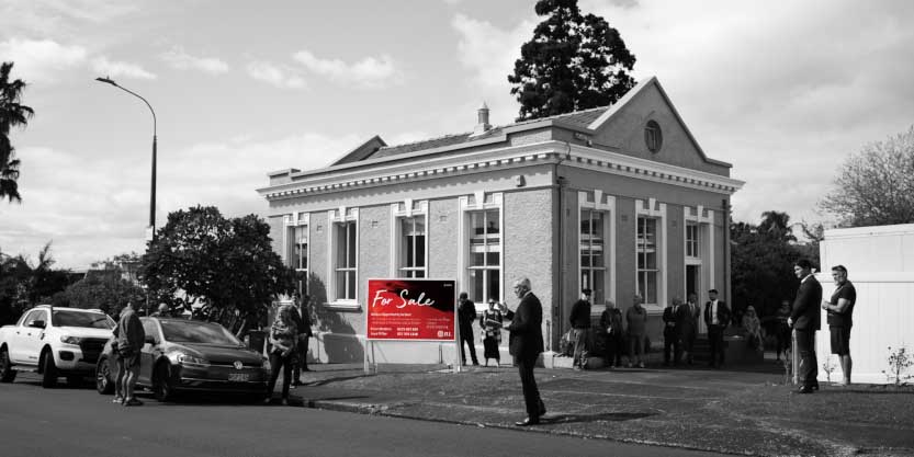 People outside the household property for sale